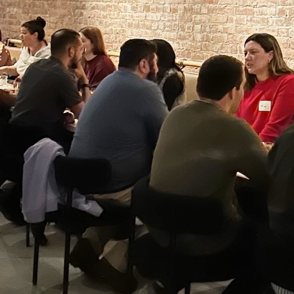 Attendees at a CA speed dating event