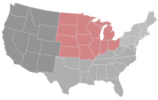 Map of Mid-Western Speed Dating Events